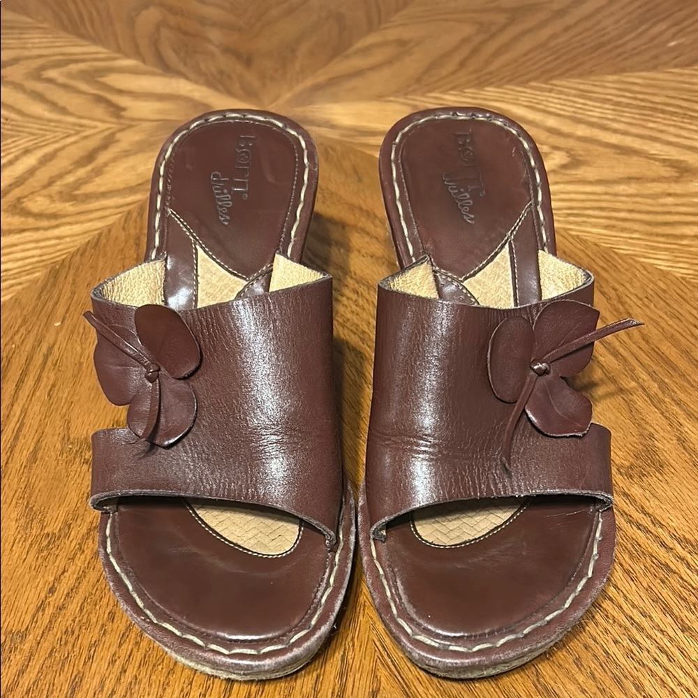 Born drilles leather espadrille wedge sandals - 7